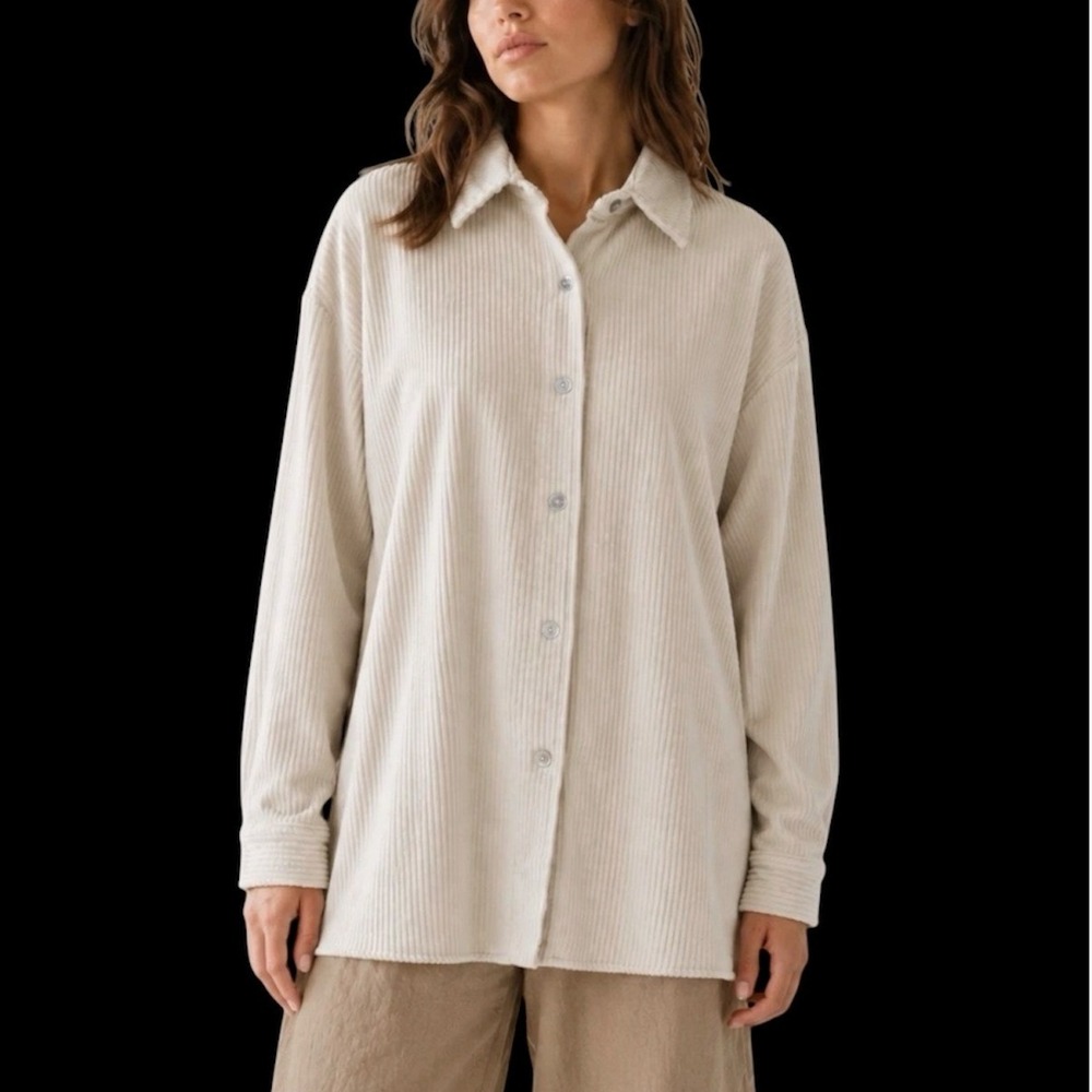 Atelier Delphine Overlay Women XS Cream Fat and Smooth Corduroy Minimalist Japan